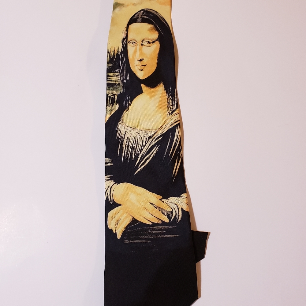 Vintage Men's Remy Olivier Mona Lisa Silk Tie